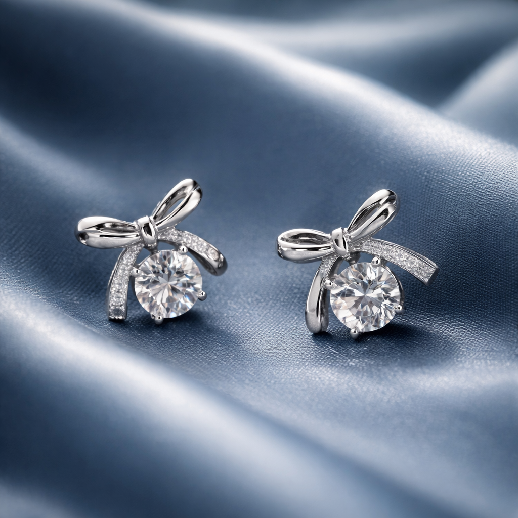 1 ct each Bow Earrings
