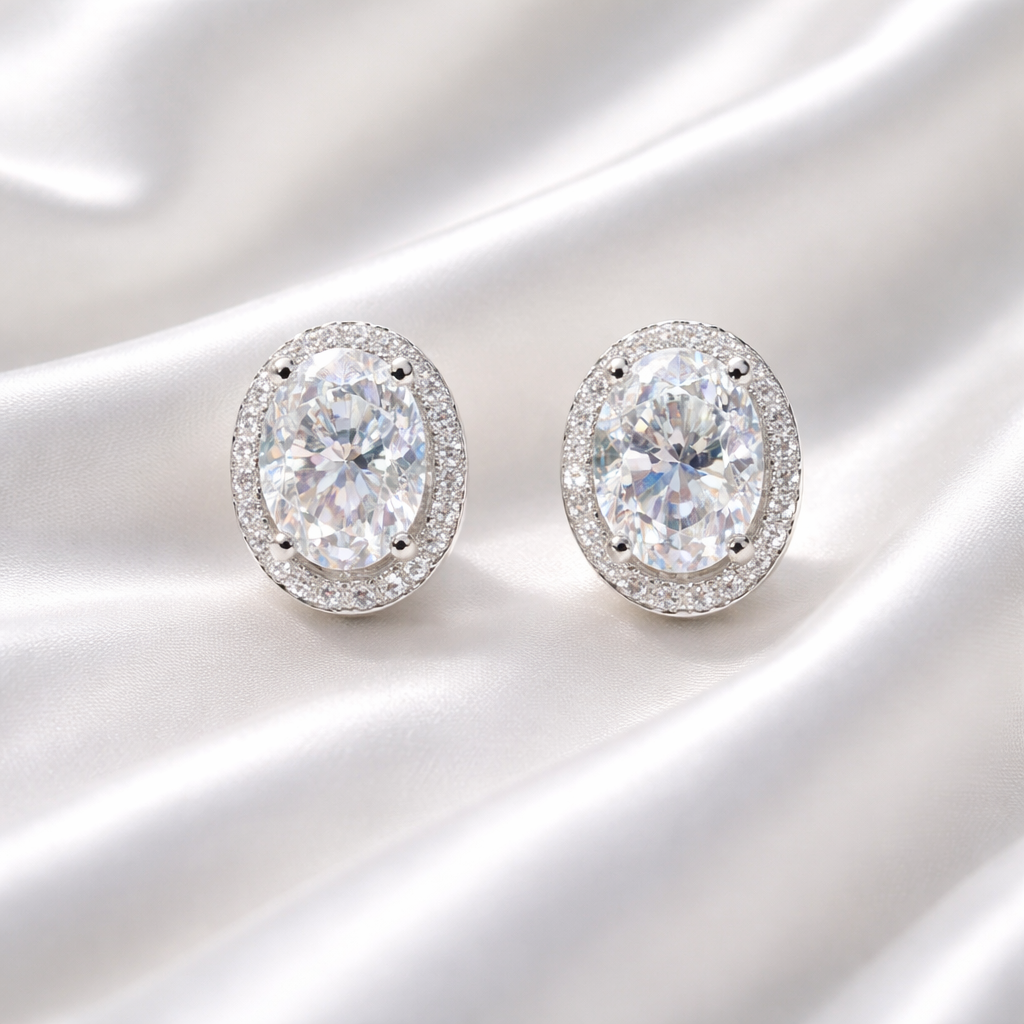 1.5ct each Oval W/halo