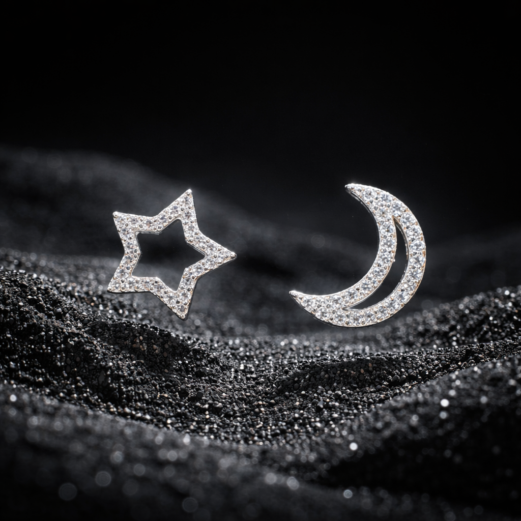 Star And Moon Earring